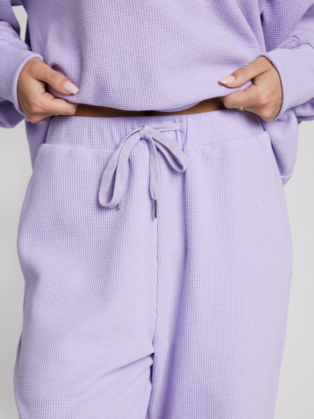Comfrt Lilac Cozy Wide-Leg Waffle Sweatpants size S - Picture 3 of 6